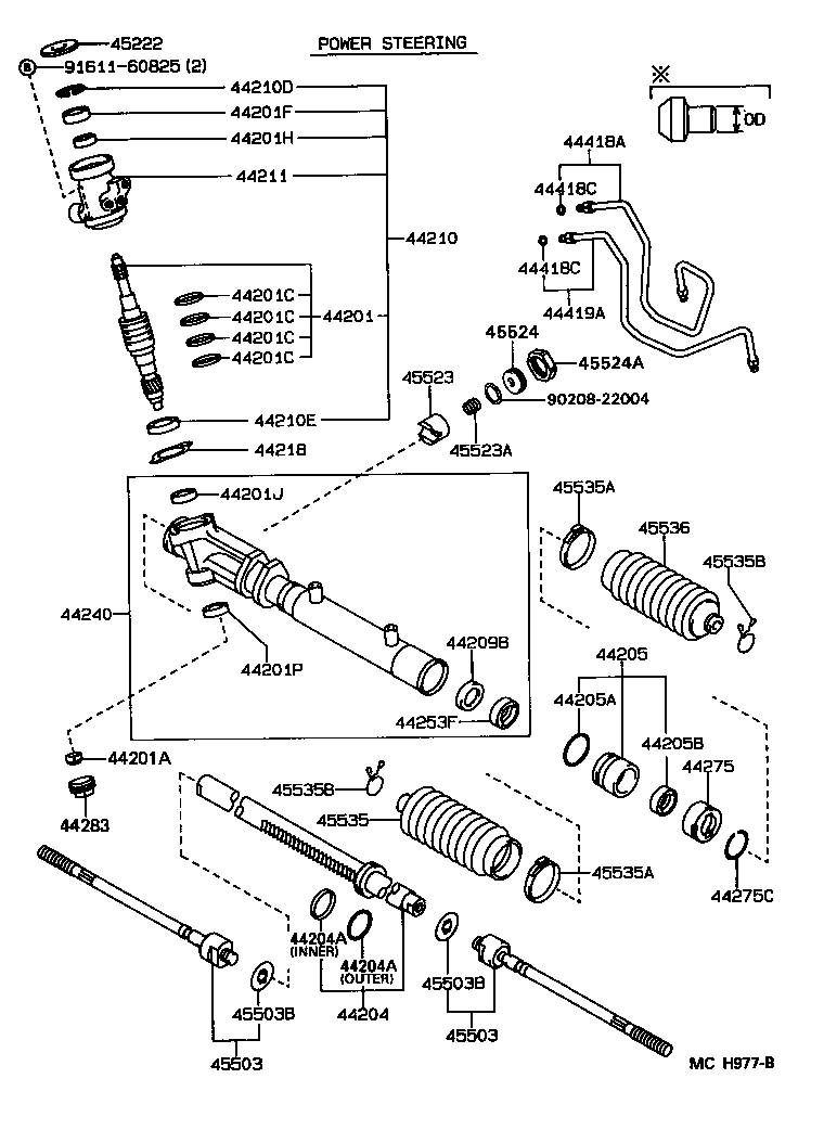 44250-12232 GEAR ASSY, POWER STEERING(FOR RACK & PINION) product image