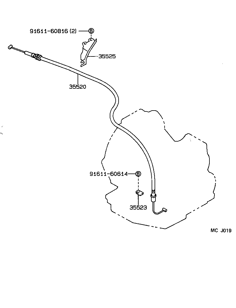 35520-12290 CABLE ASSY, THROTTLE product image