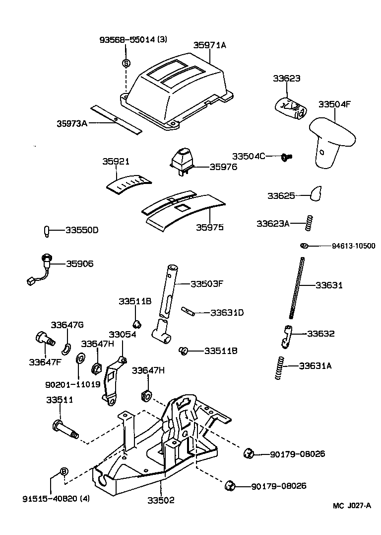 33054-12030 LEVER SUB-ASSY, SHIFT, NO.2(FOR FLOOR SHIFT) product image