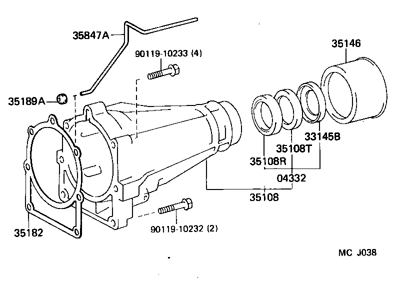 35108-30102 HOUSING SUB-ASSY, EXTENSION (ATM) product image