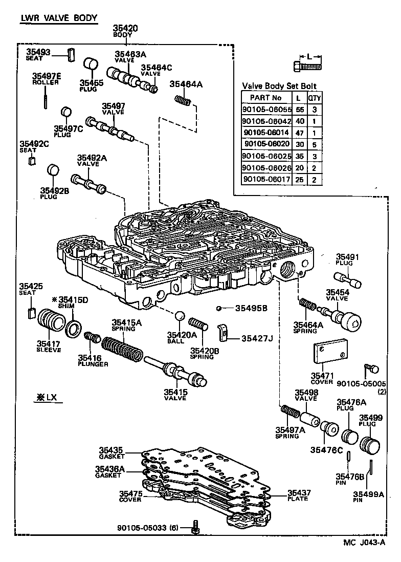 35432-22210 PLATE, VALVE BODY, NO.1 product image