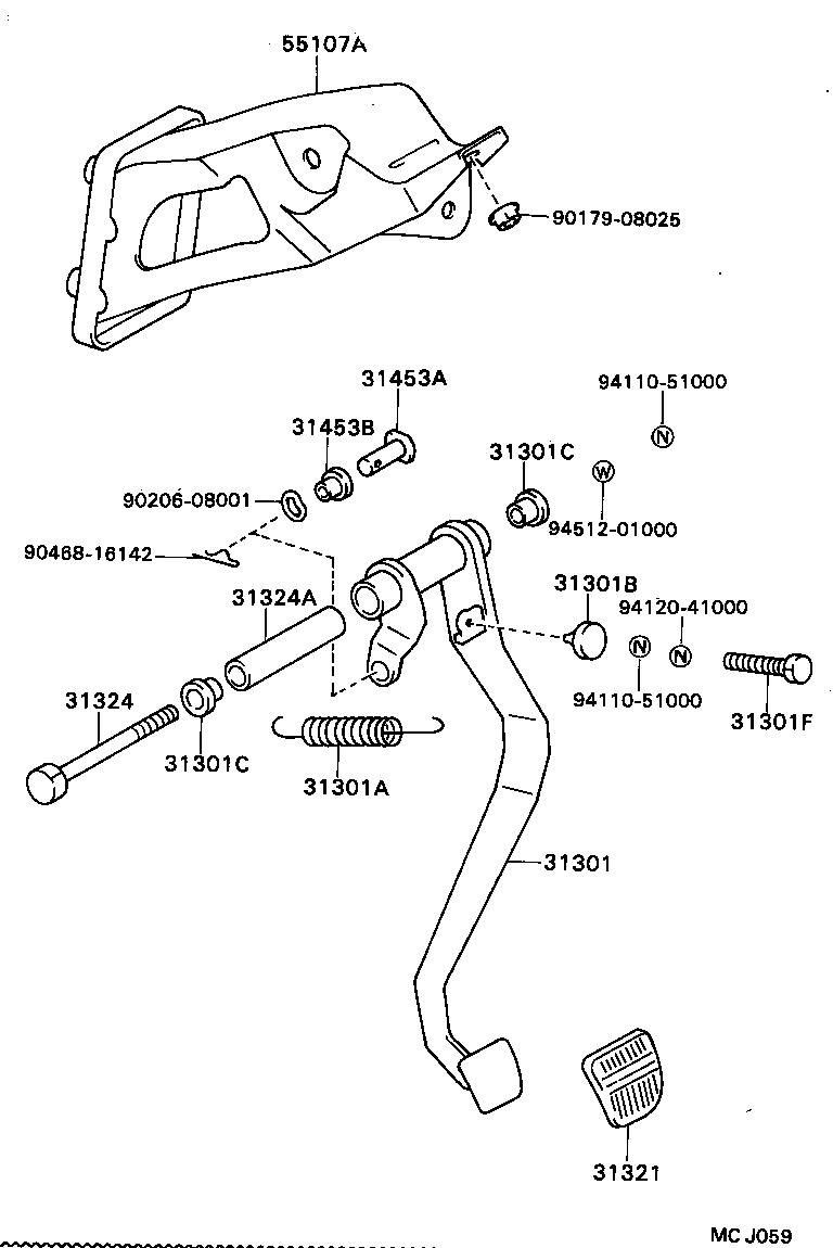 31301-20310 PEDAL SUB-ASSY, CLUTCH product image