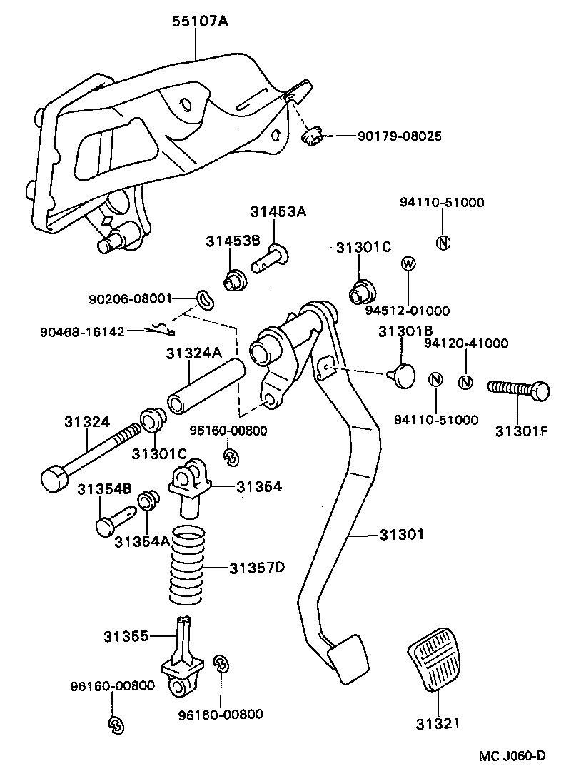 31301-20300 PEDAL SUB-ASSY, CLUTCH product image
