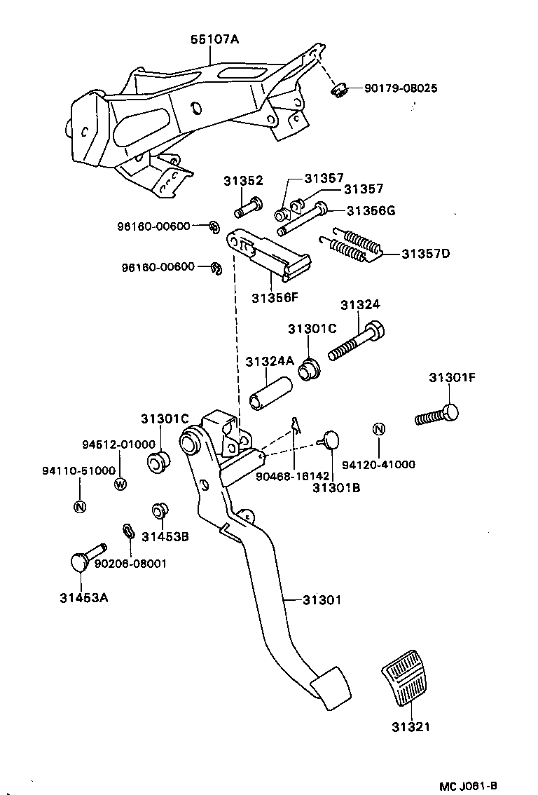 31301-20300 PEDAL SUB-ASSY, CLUTCH product image