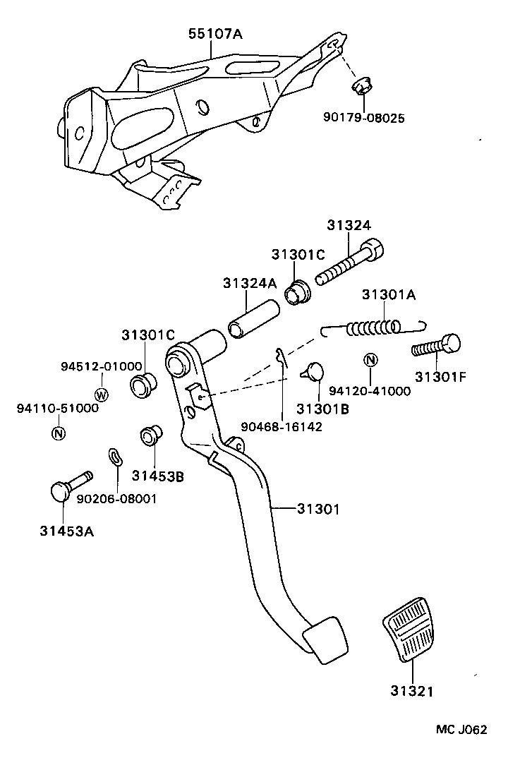 31301-20300 PEDAL SUB-ASSY, CLUTCH product image