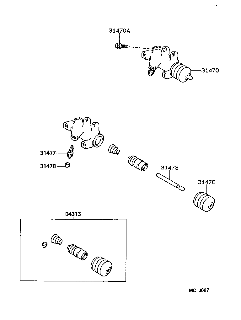 31470-20210 CYLINDER ASSY, CLUTCH RELEASE product image