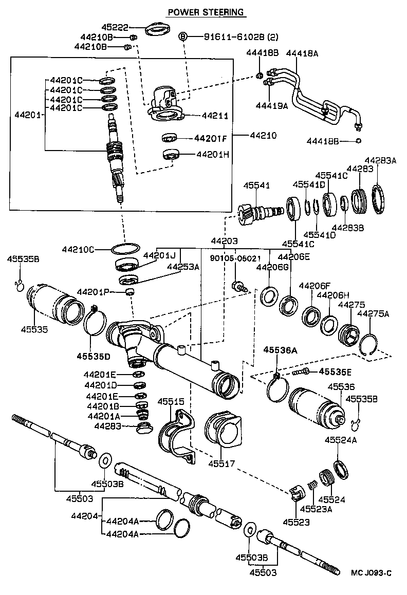 44203-20210 HOUSING SUB-ASSY, POWER STEERING RACK product image