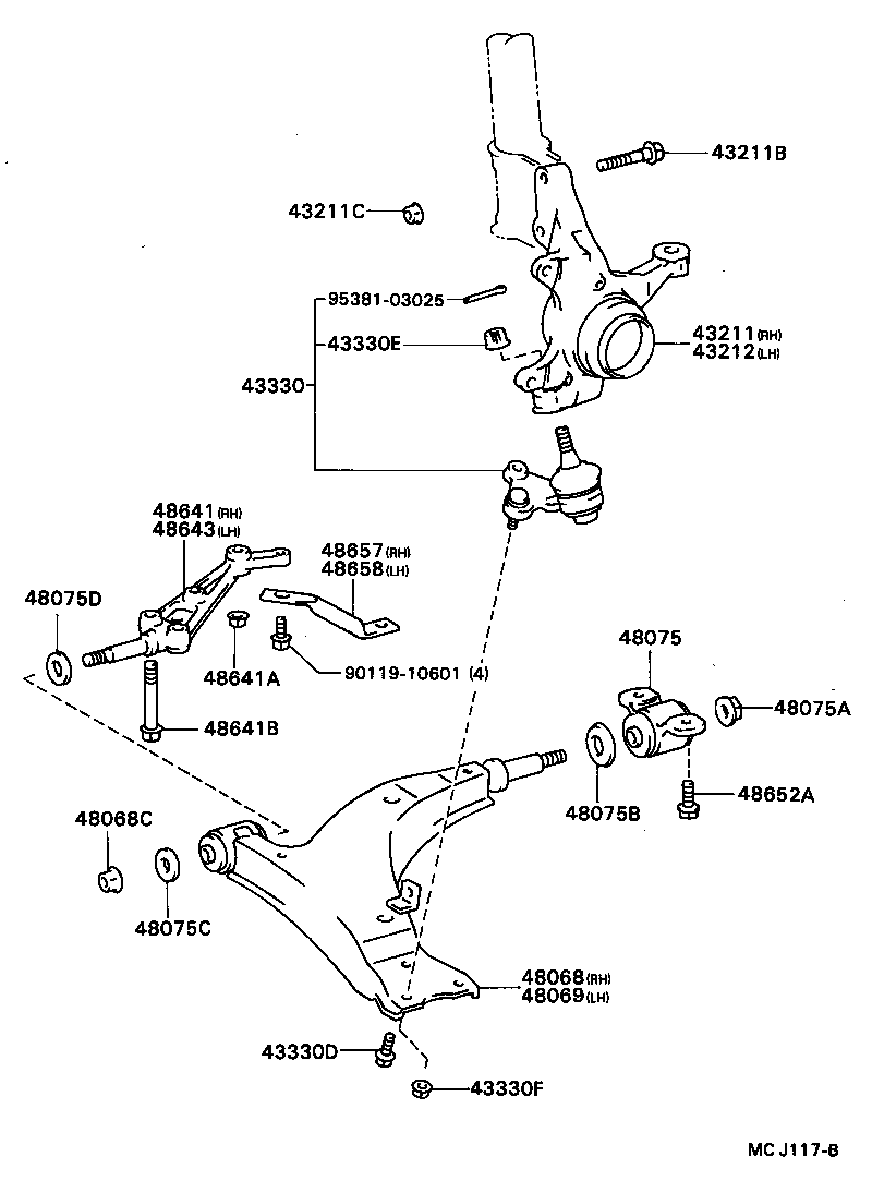 Toyota 43330-29225 JOINT ASSY, LOWER BALL, FRONT