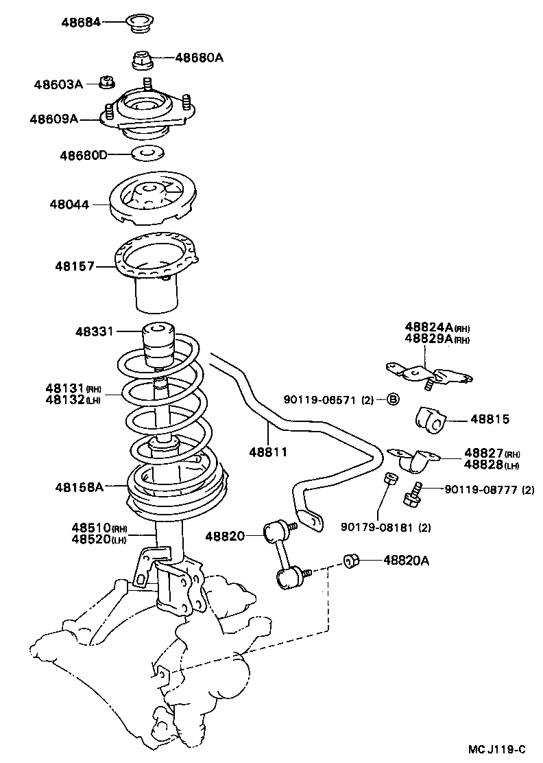 Toyota 90179-10143 NUT(FOR FRONT SUSPENSION SUPPORT)