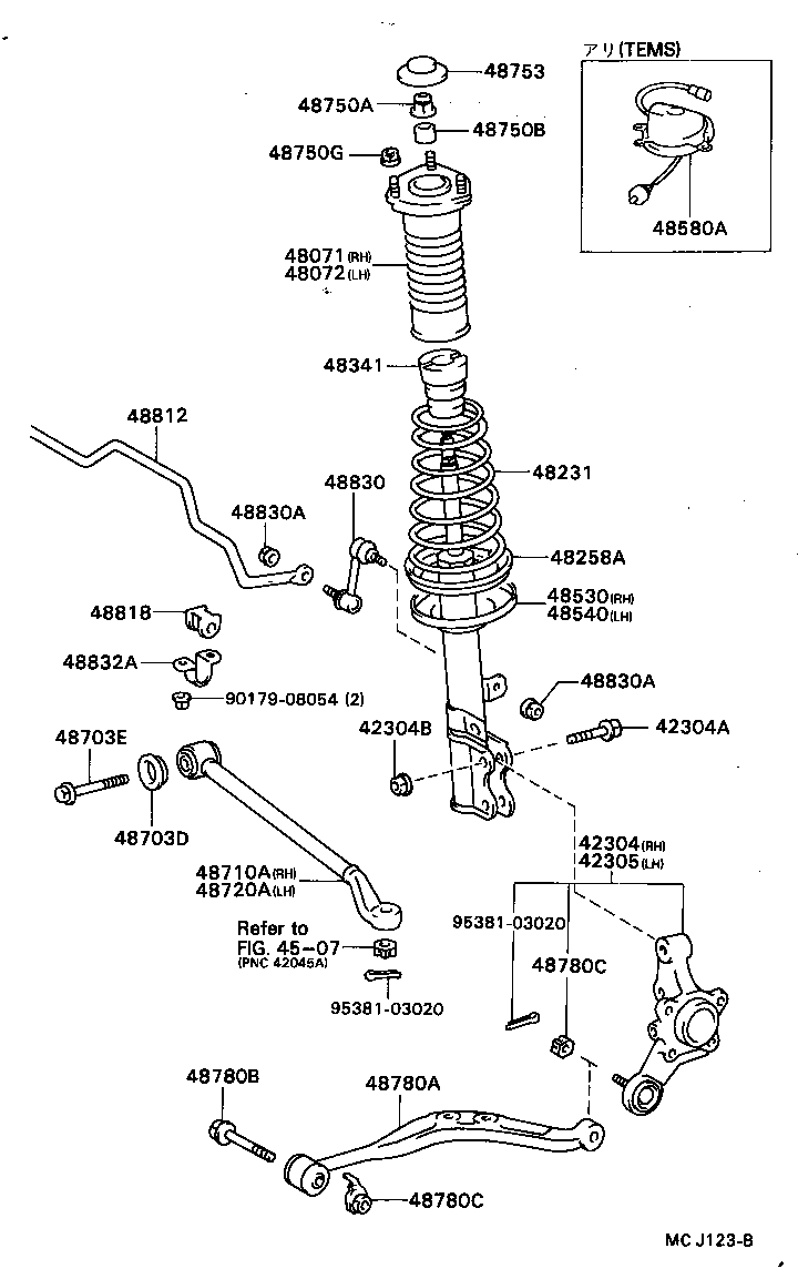 48231-20830 SPRING, COIL, REAR RH product image