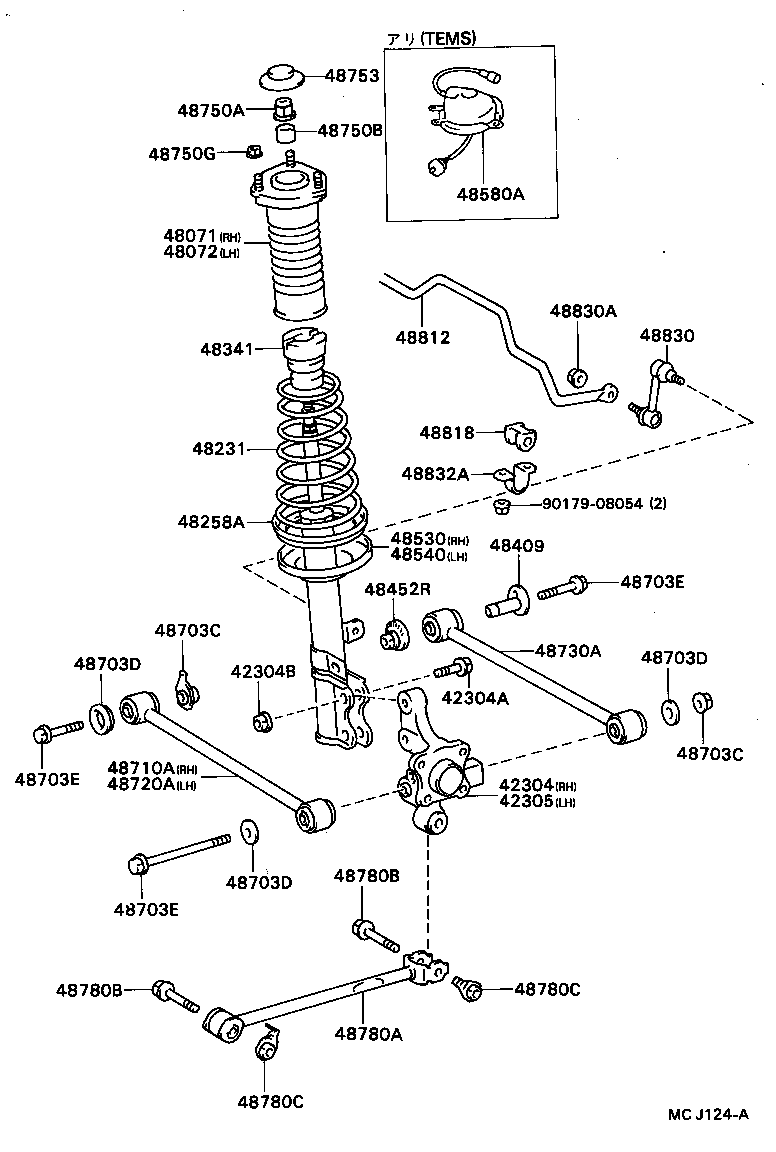 48231-20830 SPRING, COIL, REAR RH product image