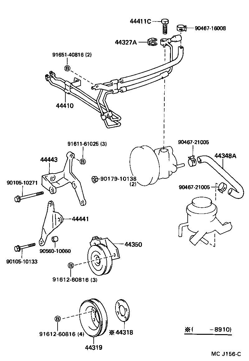 44348-26080 HOSE, OIL RESERVOIR TO PUMP, NO.1 product image