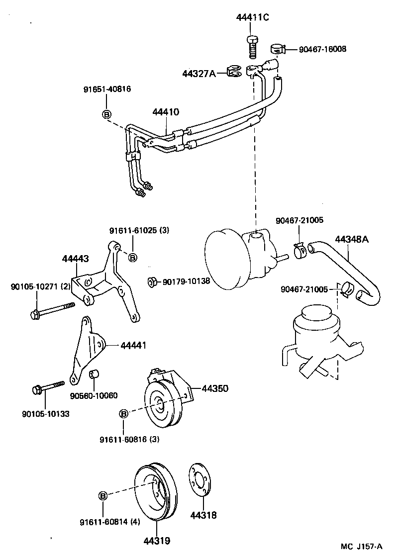 44348-26080 HOSE, OIL RESERVOIR TO PUMP, NO.1 product image
