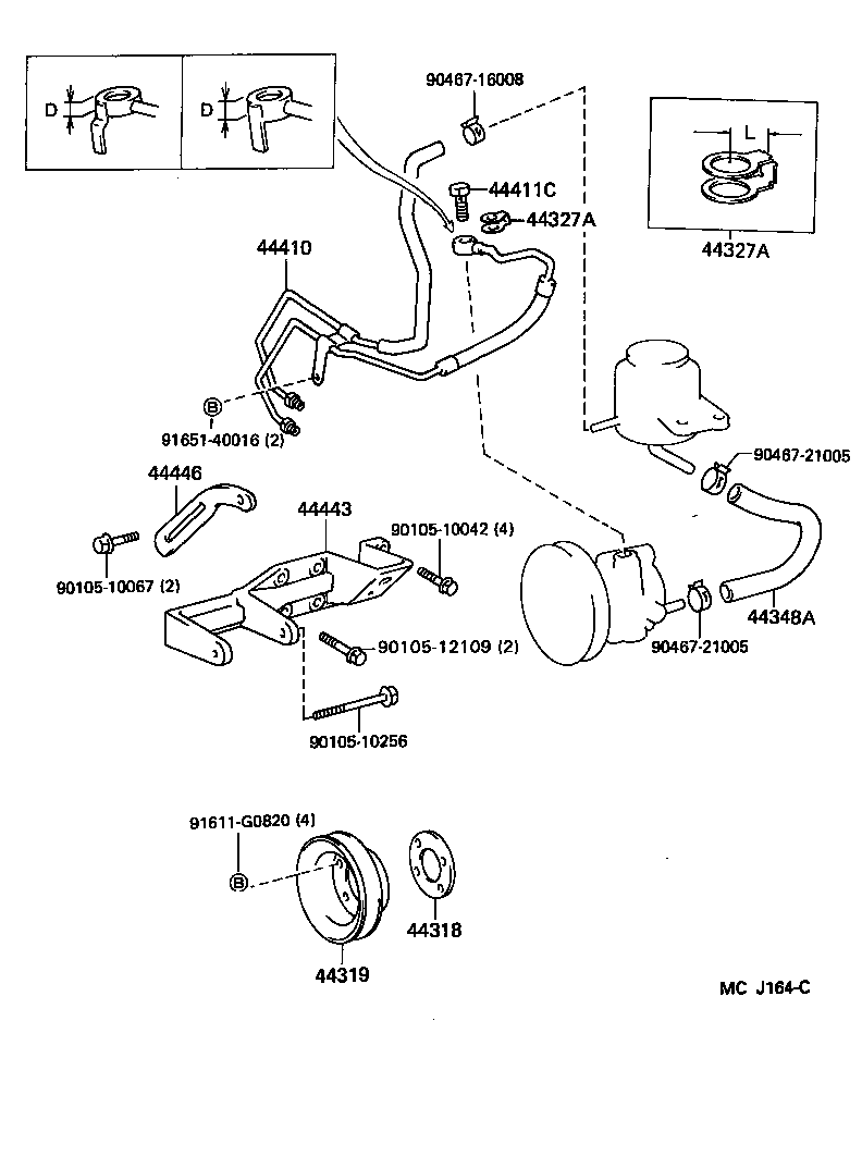 44348-26080 HOSE, OIL RESERVOIR TO PUMP, NO.1 product image