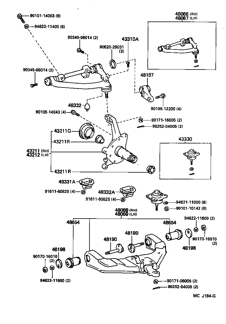 43330-29305 JOINT ASSY, LOWER BALL, FRONT product image