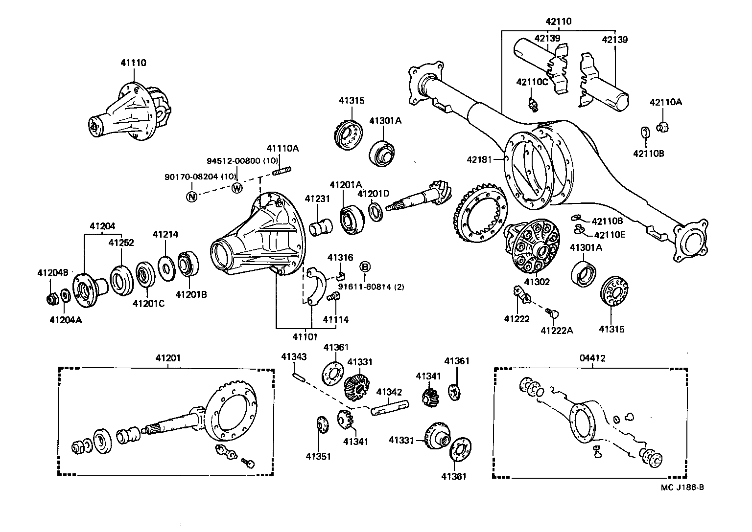 41110-60191 CARRIER ASSY, DIFFERENTIAL, REAR product image