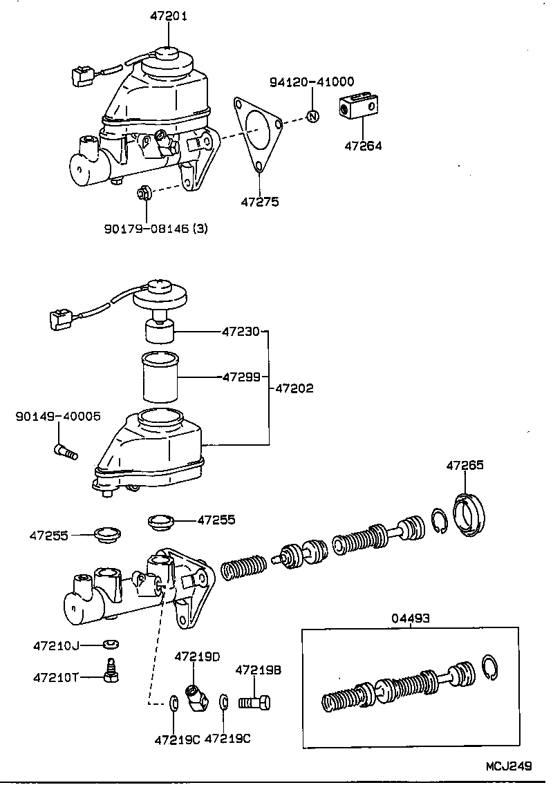 04493-20230 CYLINDER KIT, BRAKE MASTER product image