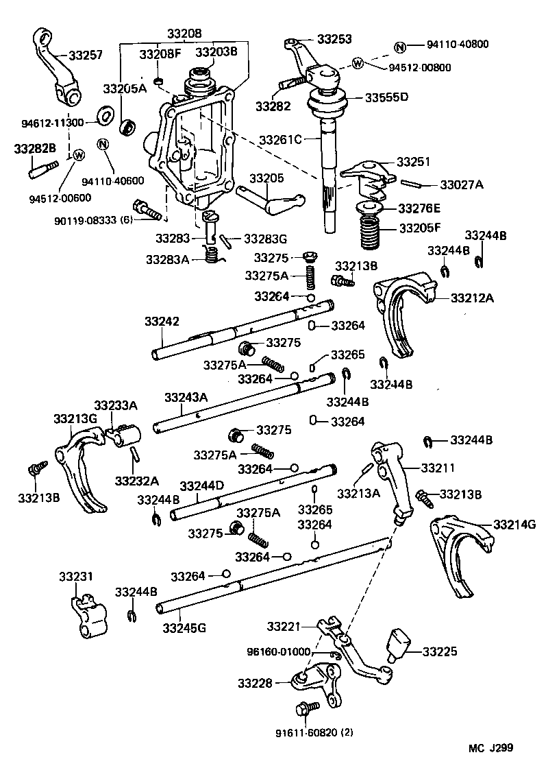 33253-26070 LEVER, SHIFT OUTER, NO.1 product image
