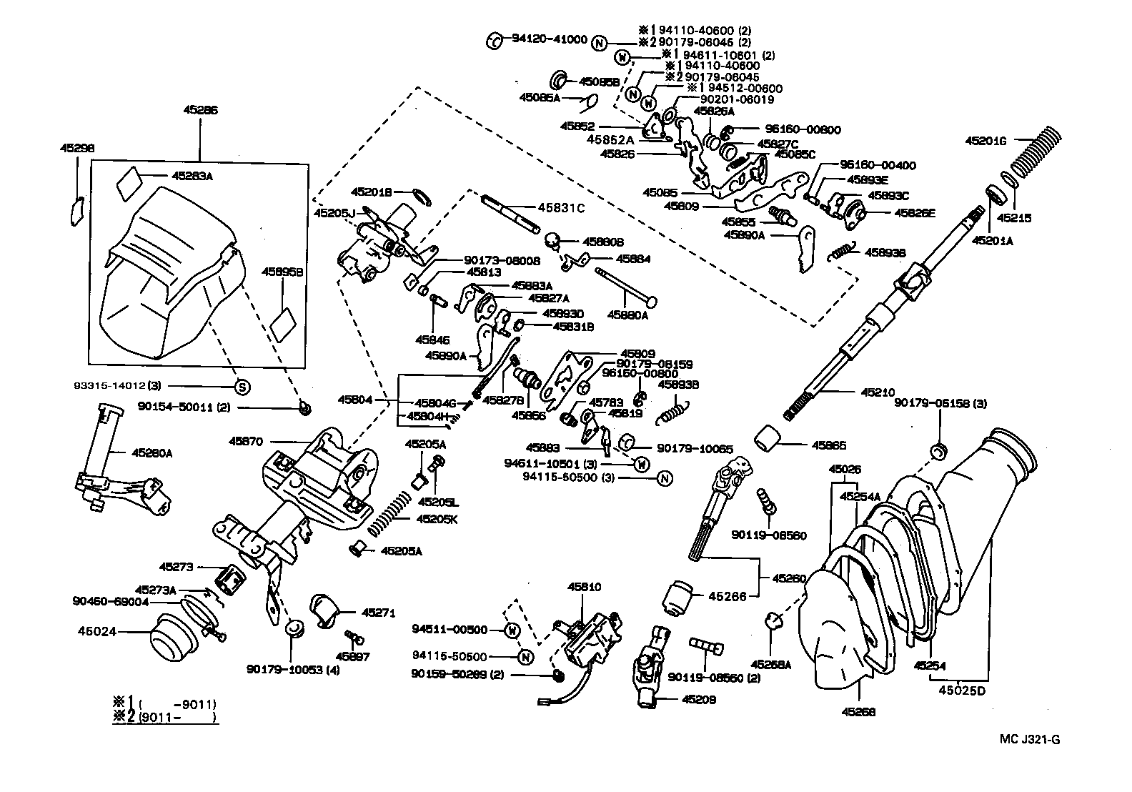 45260-20160 SHAFT ASSY, STEERING INTERMEDIATE, NO.2 product image