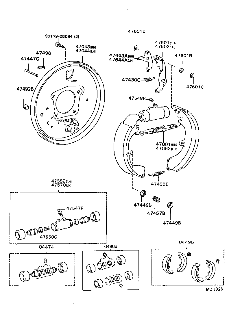 47550-20140 CYLINDER ASSY, REAR WHEEL BRAKE(FOR RH, FRONT OR UPPER) product image