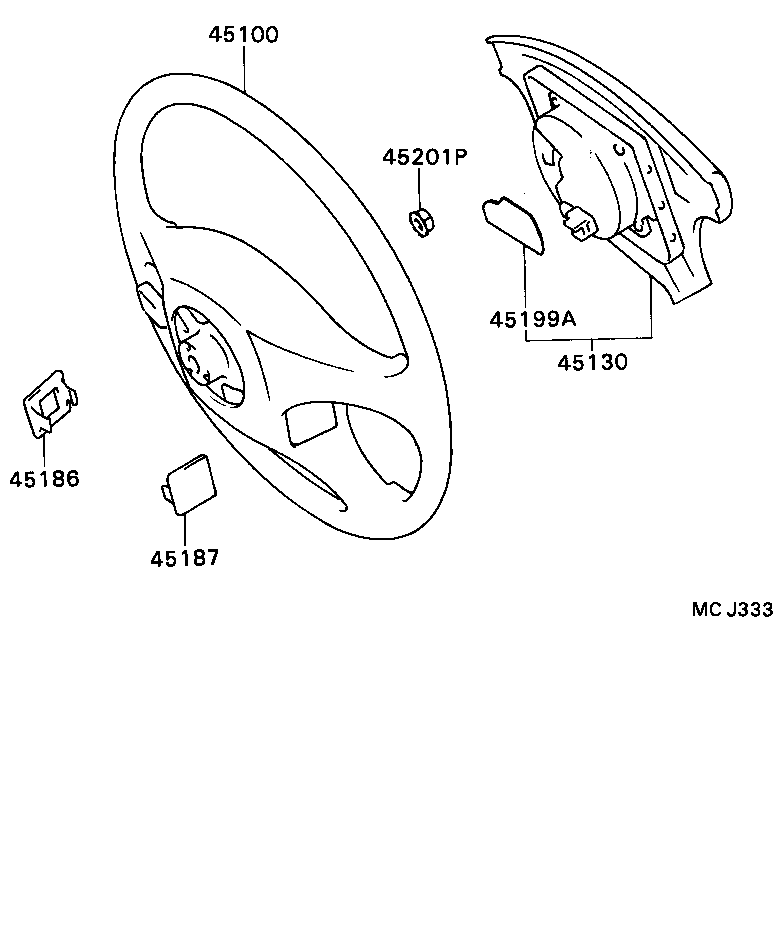 45100-20661-R8 WHEEL ASSY, STEERING product image