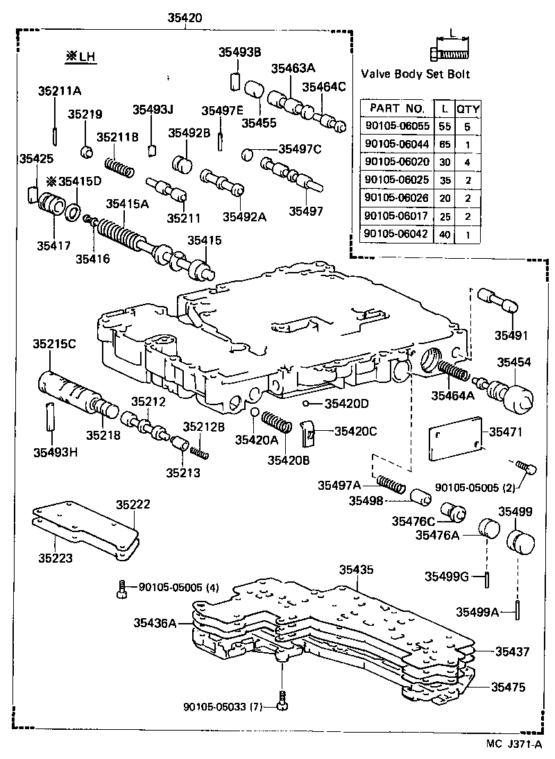 35432-26070 PLATE, VALVE BODY, NO.1 product image