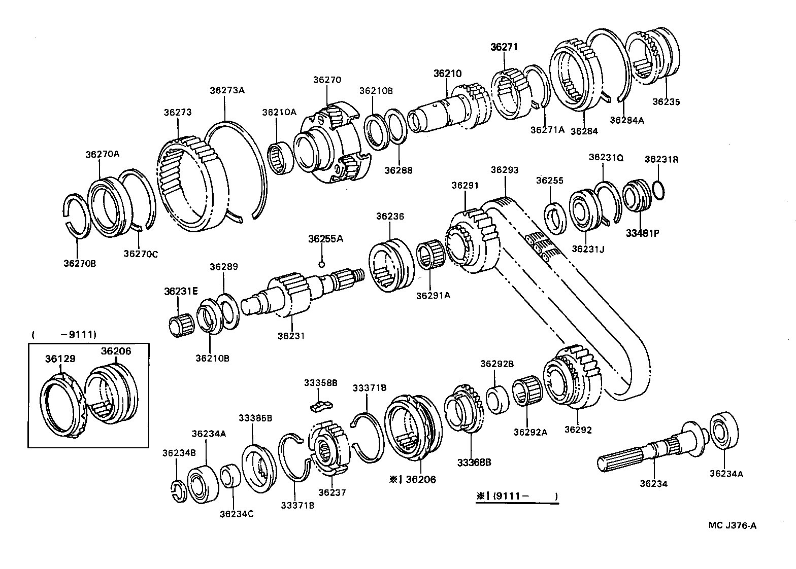 36236-28011 SLEEVE, FRONT DRIVE CLUTCH product image