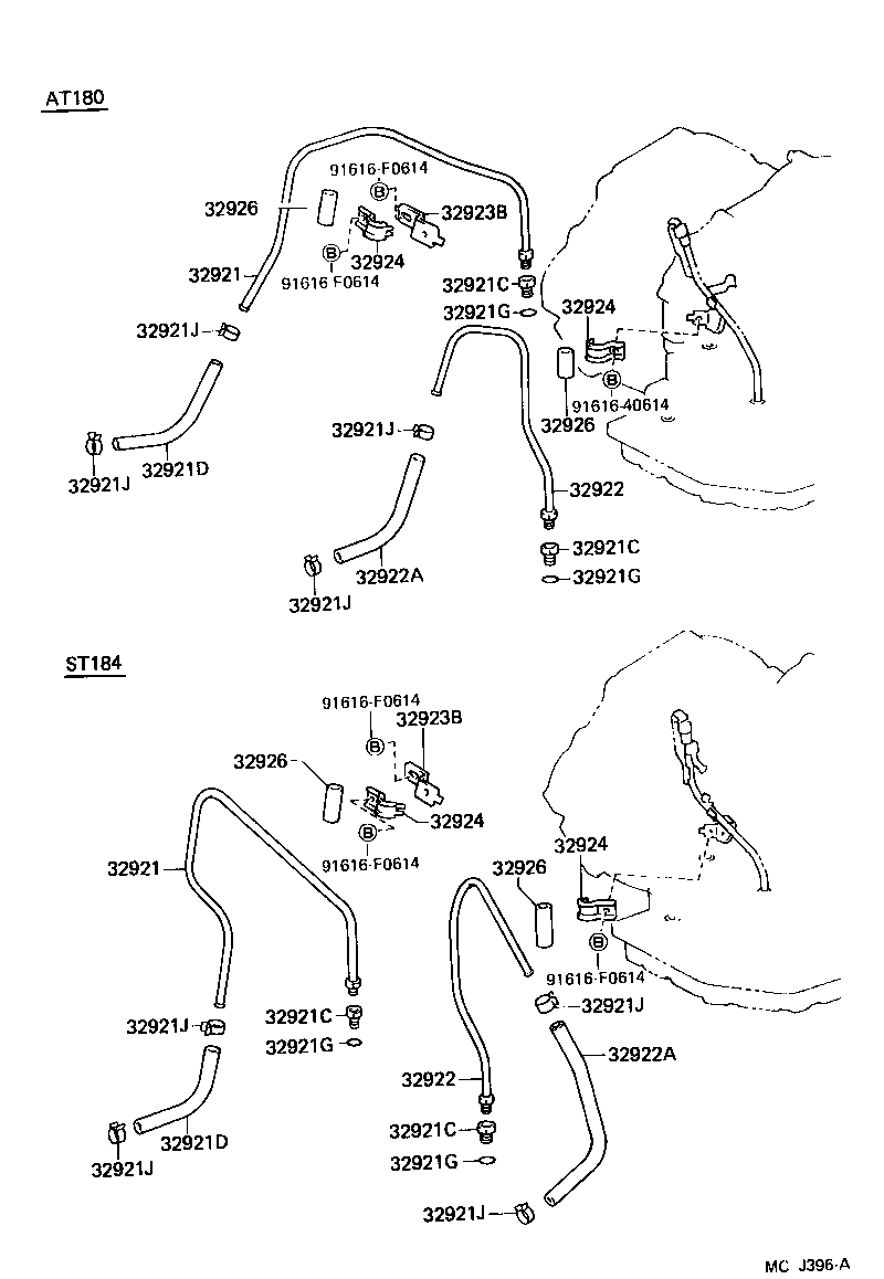 Toyota 32926-22040 CUSHION, OIL COOLER TUBE(ATM)