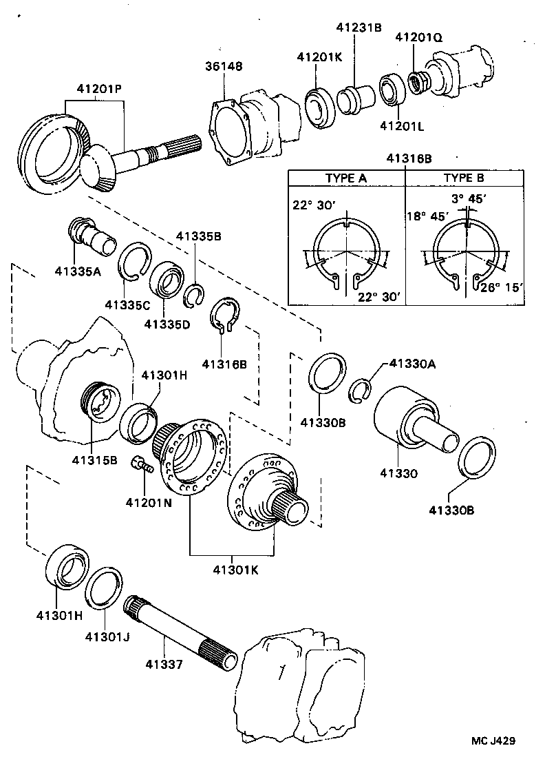 41301-12160 CASE SUB-ASSY, CENTER DIFFERENTIAL RING GEAR MOUNTING product image