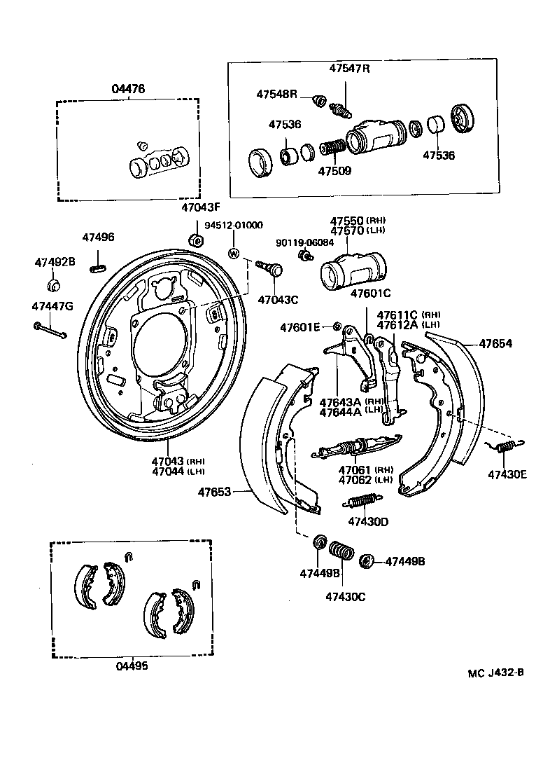 04497-26080 SHOE KIT, REAR BRAKE product image