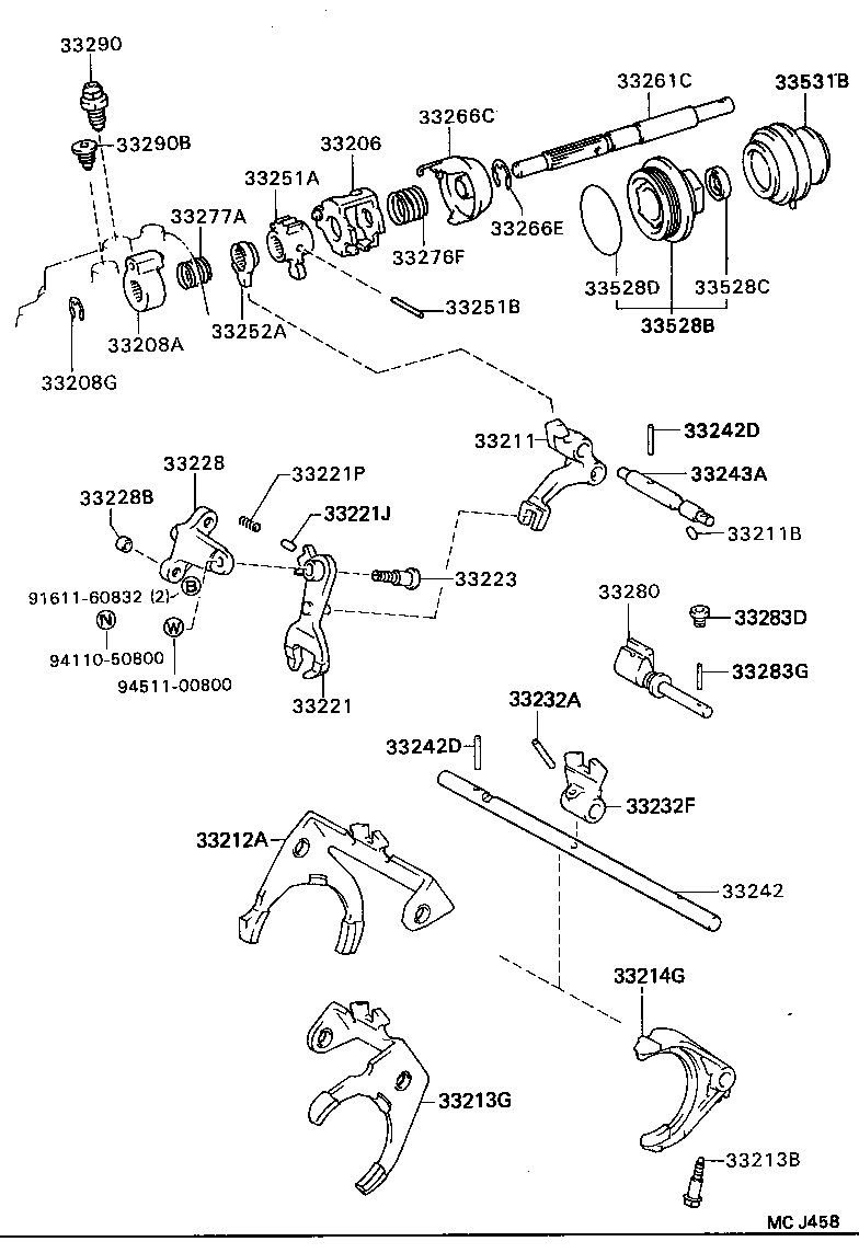 33261-20090 SHAFT, SHIFT & SELECT LEVER product image