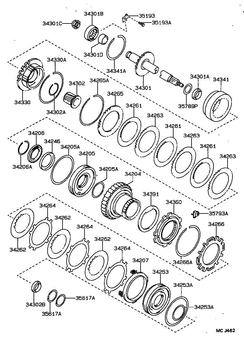 34265-20030 FLANGE, UNDERDRIVE CLUTCH, NO.1 product image