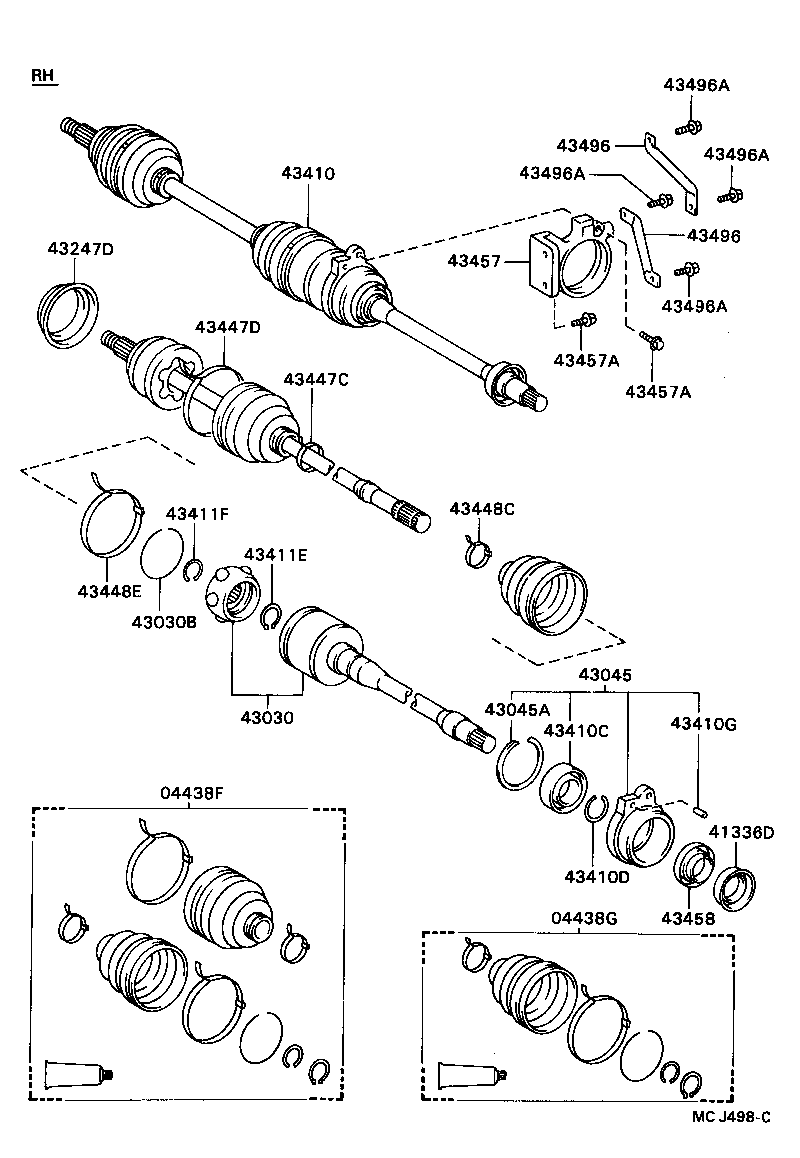 04438-32160 BOOT KIT, FRONT DRIVE SHAFT INBOARD JOINT, LH product image