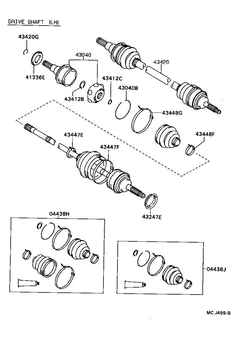 04438-32160 BOOT KIT, FRONT DRIVE SHAFT INBOARD JOINT, LH product image