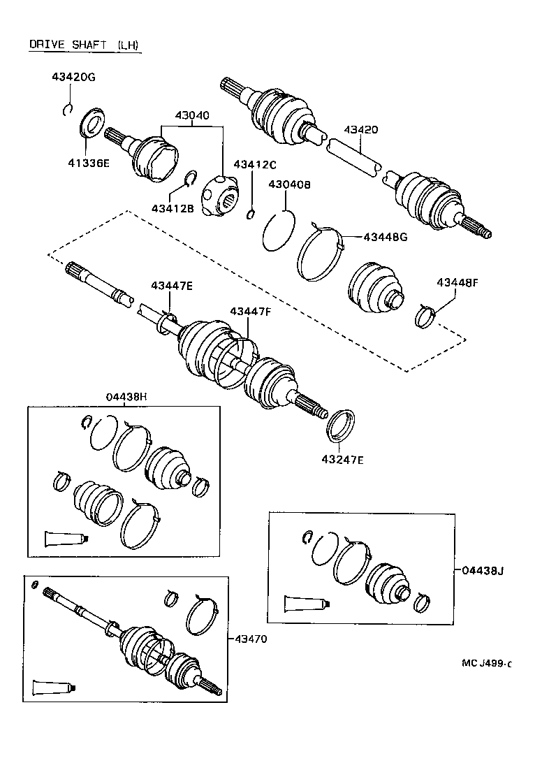 04438-32170 BOOT KIT, FRONT DRIVE SHAFT, IN & OUTBOARD, LH product image