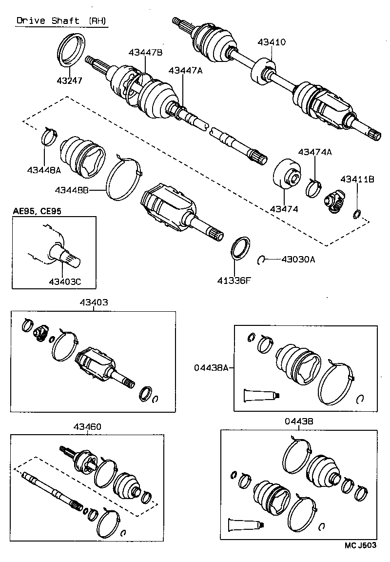 43460-19366 SHAFT ASSY, FRONT DRIVE OUTBOARD JOINT, RH product image