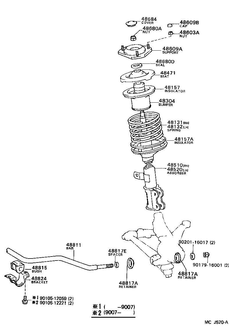 Toyota 48131-03040 SPRING, FRONT COIL, RH