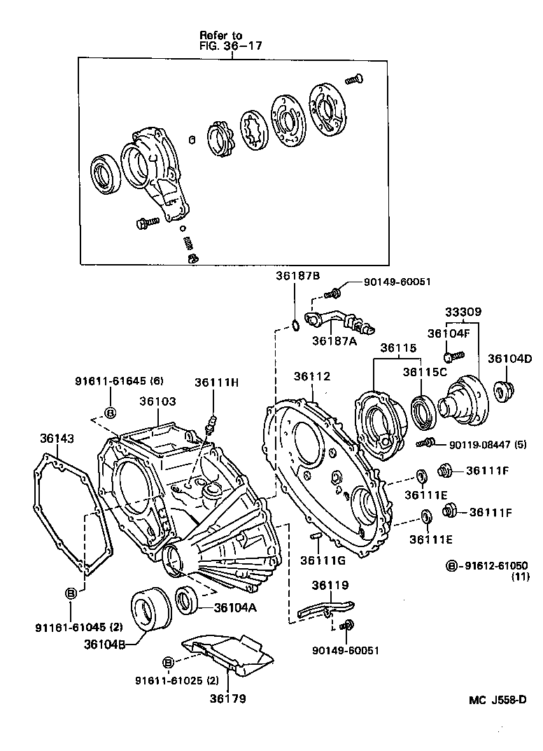 33309-26011 FLANGE SUB-ASSY, TRANSFER OUTPUT SHAFT COMPANION product image