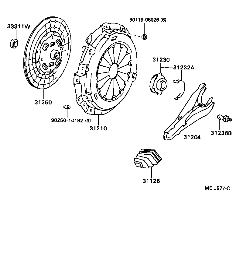 31126-36060 BOOT, CLUTCH RELEASE FORK product image
