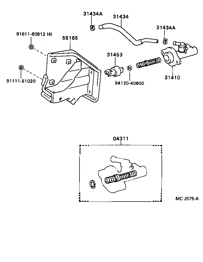 31401-36050 CYLINDER ASSY, CLUTCH MASTER product image