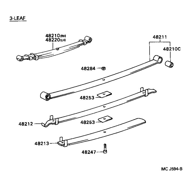 48247-3B490 BOLT, REAR SPRING, CENTER product image