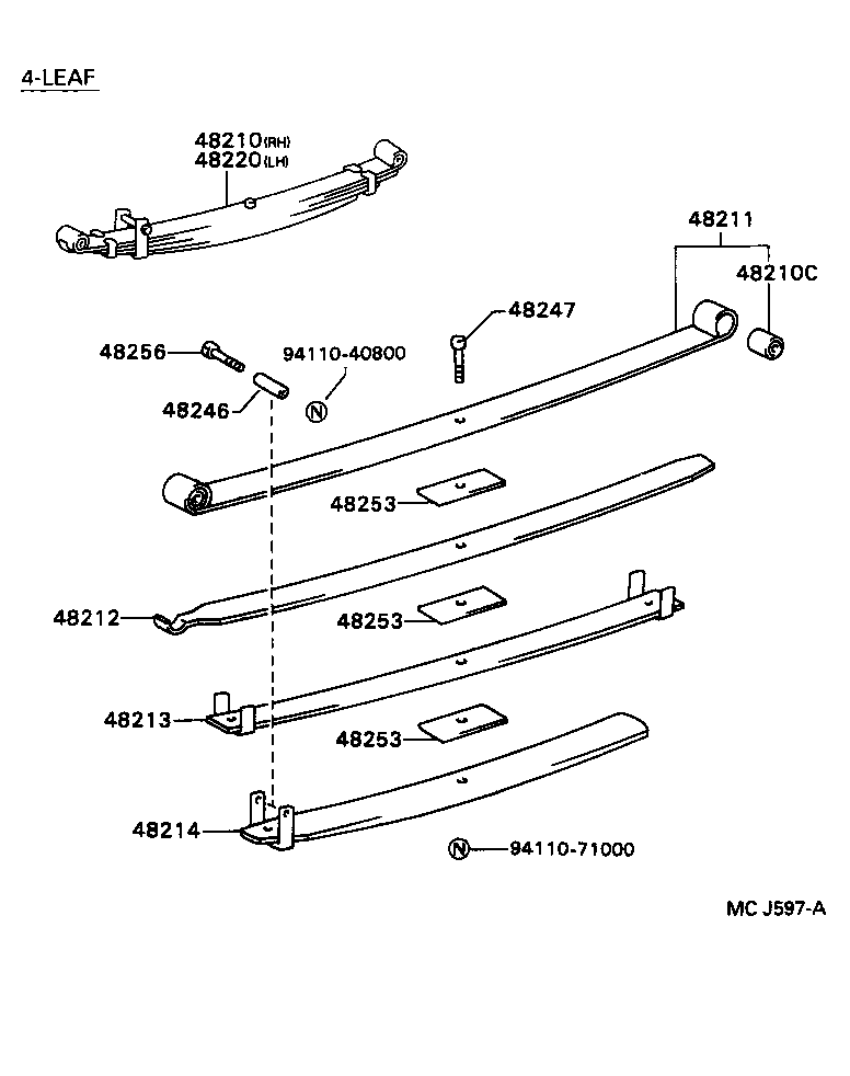 48247-3B490 BOLT, REAR SPRING, CENTER product image