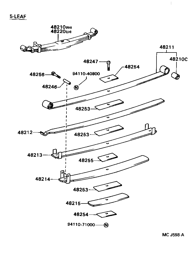 48247-3B490 BOLT, REAR SPRING, CENTER product image
