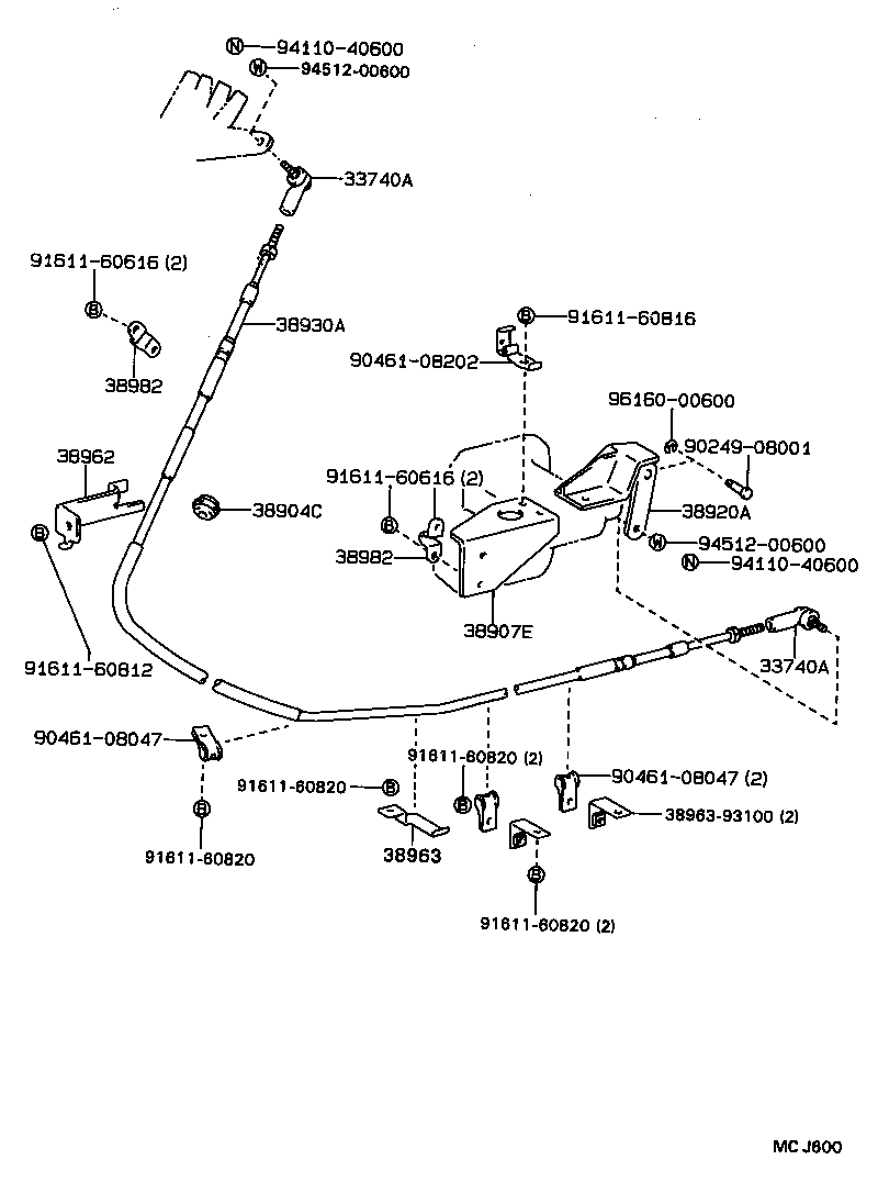 38902-36020 BRACKET SUB-ASSY, VALVE CONTROL LEVER product image
