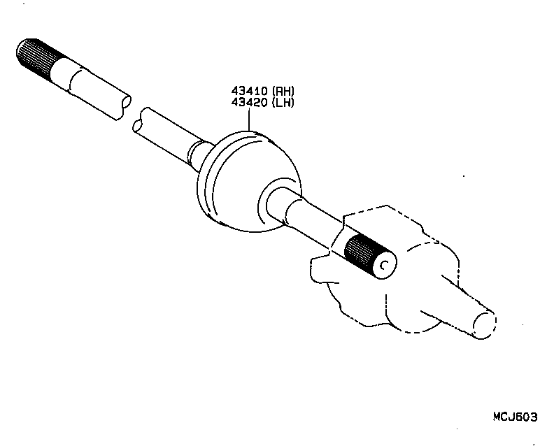 43430-36010 SHAFT ASSY, FRONT DRIVE, RH product image