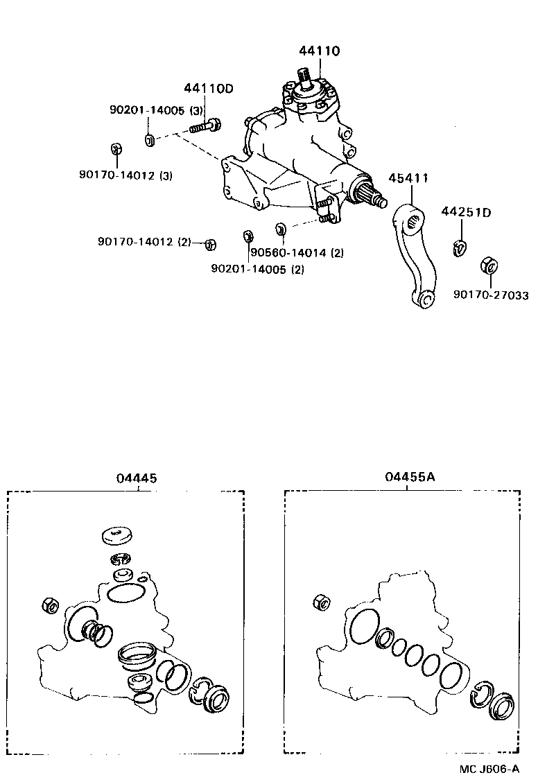 04455-36070 GASKET KIT, POWER STEERING CROSS SHAFT OVERHOLE product image
