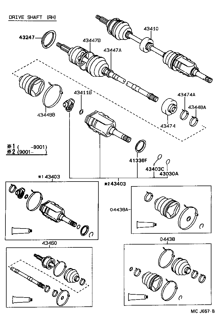 43403-32011 JOINT SET, FRONT AXLE INBOARD, RH product image