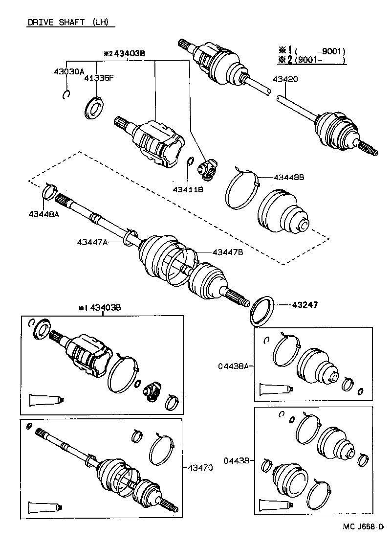 43403-32011 JOINT SET, FRONT AXLE INBOARD, RH product image