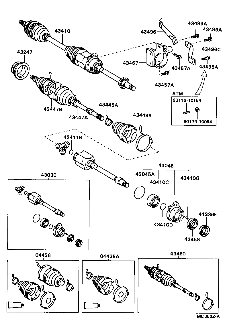 43403-32011 JOINT SET, FRONT AXLE INBOARD, RH product image
