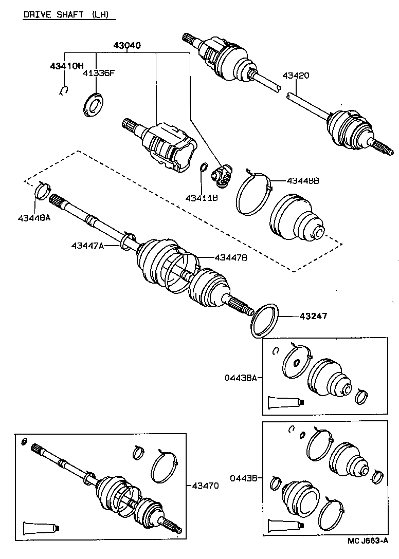 43403-32011 JOINT SET, FRONT AXLE INBOARD, RH product image